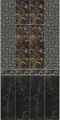 Декор мозаичный KERAMA MARAZZI Астория 250х750х9мм чёрный арт.MM12111
